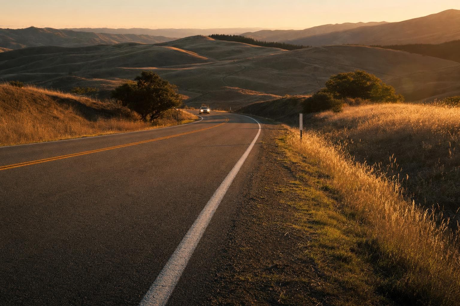 Route sinueuse en montagne, road trip