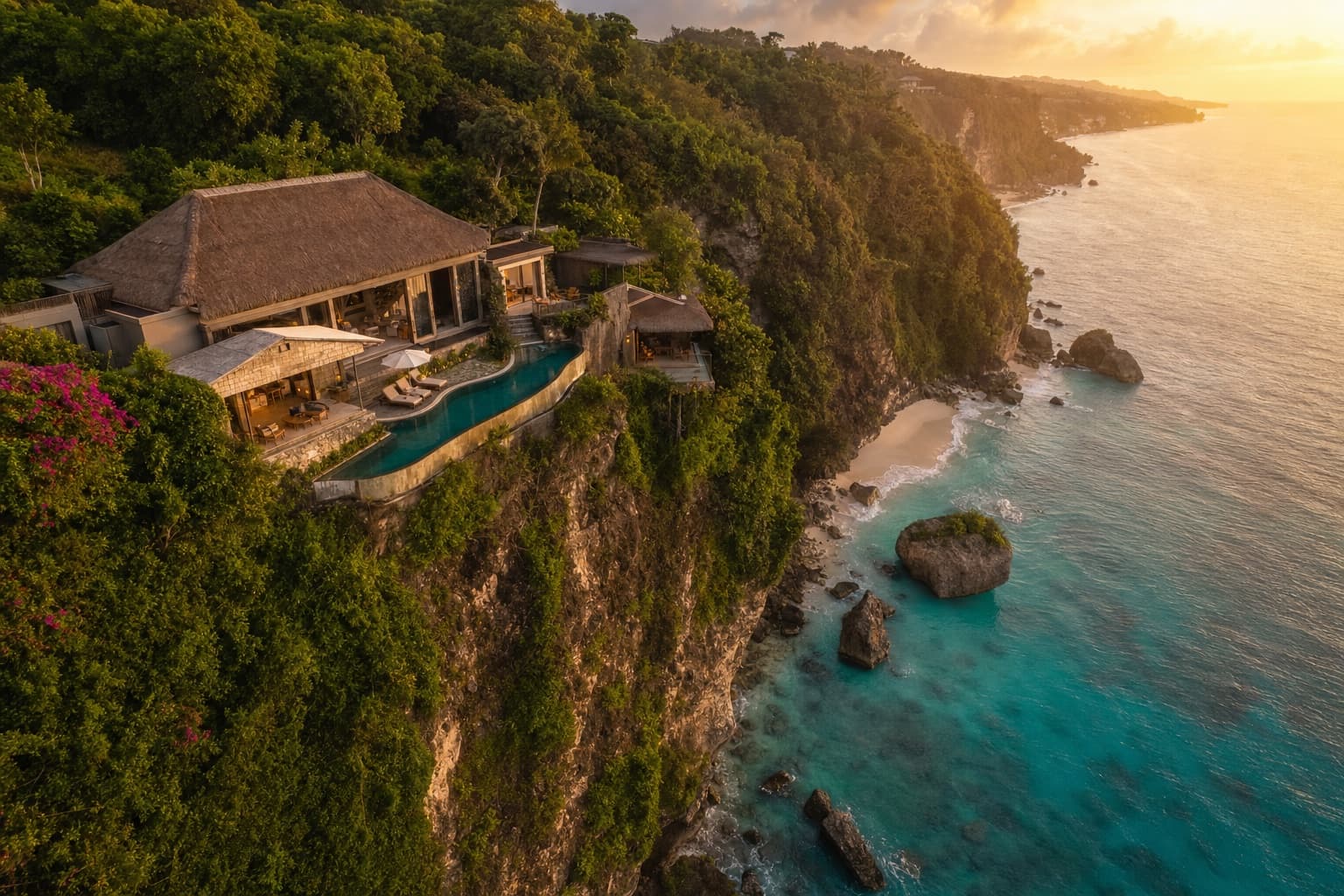 Drone au lever du jour