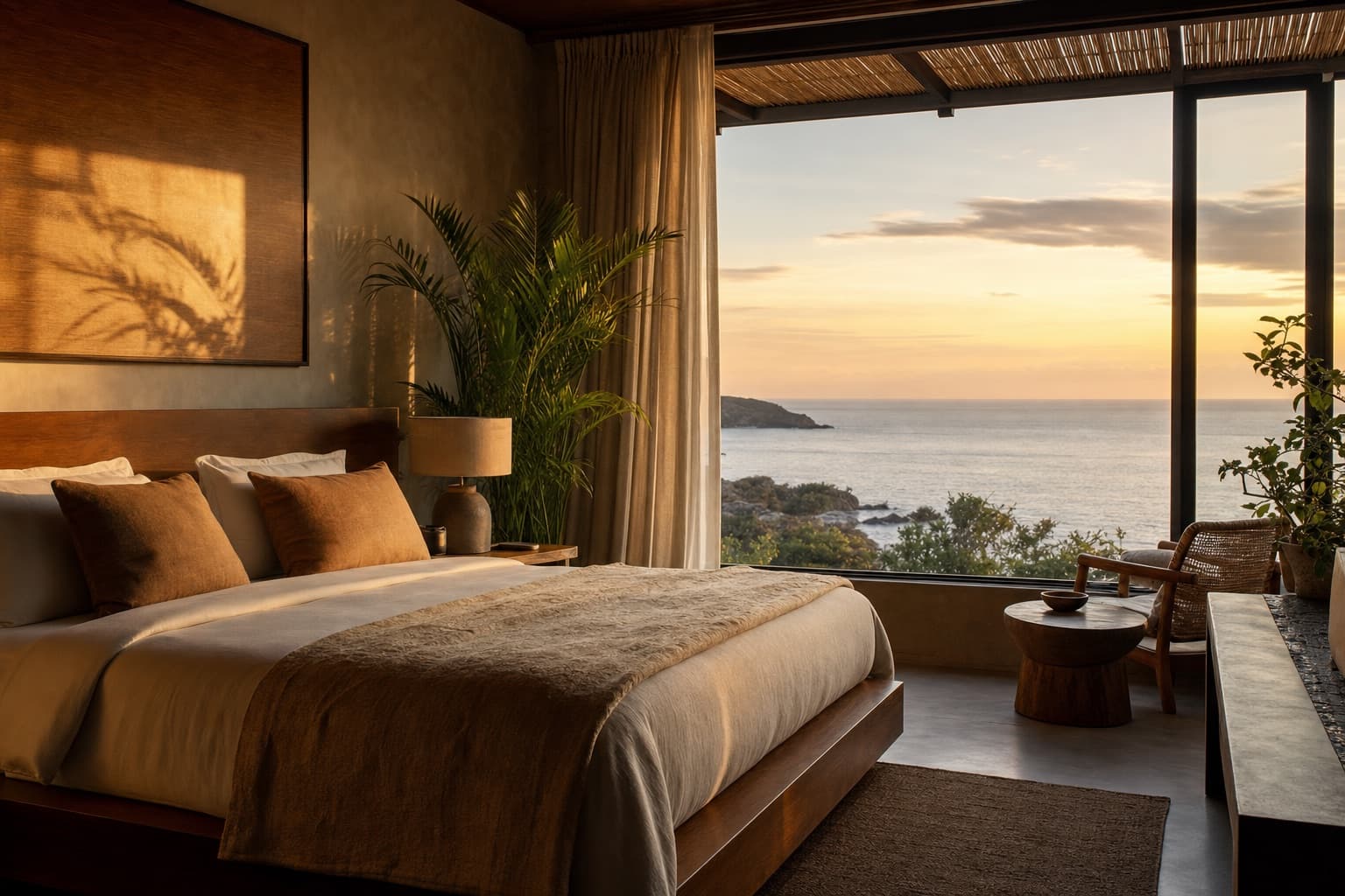 Chambre d'hôtel en lumière naturelle